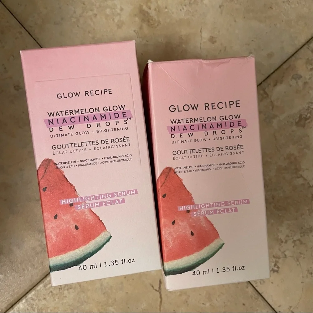 New in Box Glow Recipe Watermelon Glow Niacinamide Dew Drops Serum Full Size